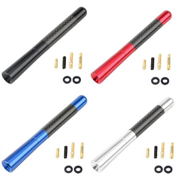 車用外装パーツ カーボンファイバー 12cm AM FM ラジオ アンテナ 適用: BMW フォード/FORD フォーカス プジョー/PEUGEOT シトロエン/CITROEN オペル/OPEL シュコダ トヨタ ダッジ/DODGE ETC アンテナ ブラック～シルバー AL-RR-5971 AL