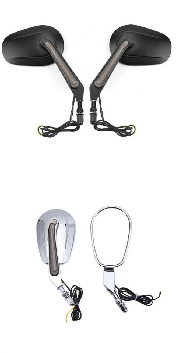 バイク部品 オートバイ クローム リア ビュー ミラー LED ウィンカー 適用: ハーレーダビッドソン QC-M-801 タイプA・タイプB AL-SS-0560 AL