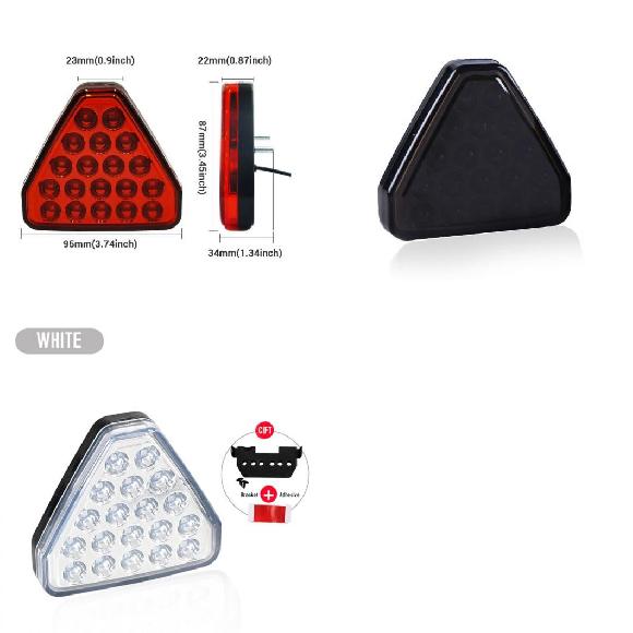 バイク部品 12V F1 スタイル ユニバーサル LED ブレーキ ストップ ライト トライアングル 19 LED リア テール ライト リバース セーフティー ストロボ ランプ 適用: オートバイ タイプA～タイプC AL-SS-1194 AL