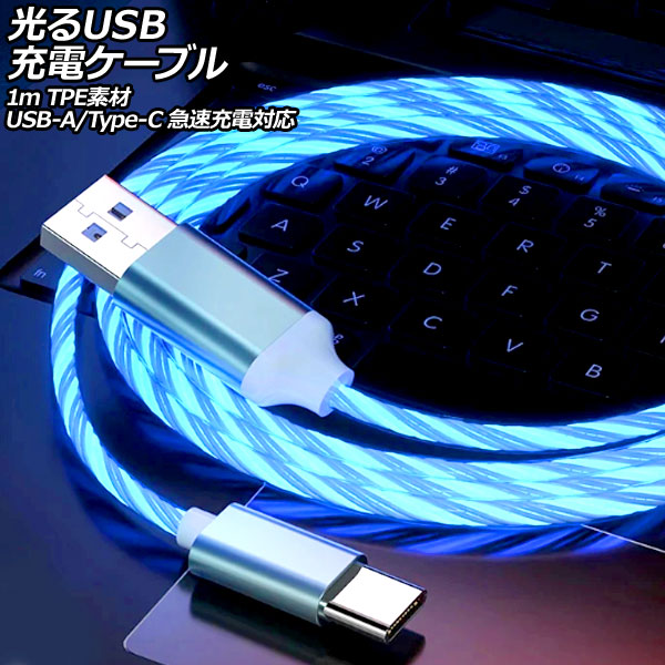 USBť֥ ֥롼 1m TPEǺ USB-A/USB Type-C ®б AP-UJ1055-BL