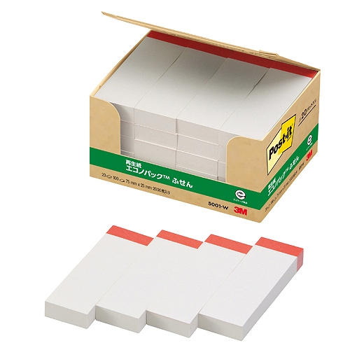 ꡼(3M) ݥȥå Υѥå դ  ۥ磻 7525mm 1ѥå(20ѥå) 5001-W(31414)