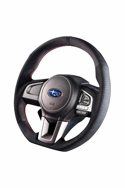ダムド/DAMD スポーツステアリング XV インプレッサ フォレスター 等 ウルトラスエード×レッドステッチ SS362-RX