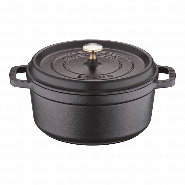 ストウブ(Staub) ピコ・ココット 黒 24cm ラウンド 鋳鉄 40500-241(RST3408)