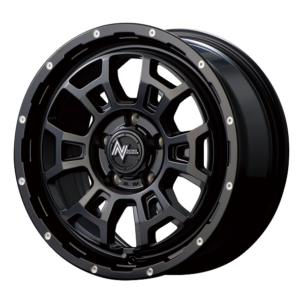 MID NITRO POWER H6 SLUG ホイール セミグロスブラック/マシニング 17インチ×7J ＋42 5H114.3 国産車 入数：1台分(4本)