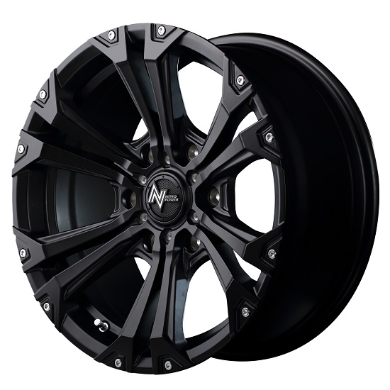 MID NITRO POWER JAVELIN ホイール セミグロスブラック＋ピアス&ミルド 17インチ×8J +20 6H139 国産車 入数：1台分(4本)