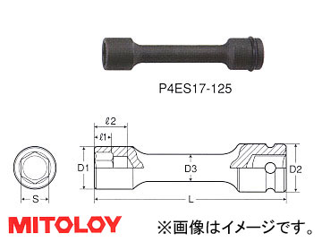 ߥȥ/MITOLOY 1/2(12.7mm) ѥȥ ƥ󥷥󥽥å 6 Ĺ 125mm 24mm P4ES24-125