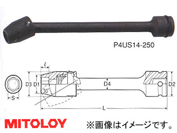 ߥȥ/MITOLOY 1/2(12.7mm) ѥȥ ˥С륨ƥ󥷥󥽥å 6 Ĺ 250mm 17mm P4US17-250