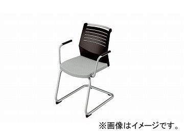 ナイキ/NAIKI 会議用チェアー 肘掛付 キャンチレバー脚/背ヌードタイプ グレー E298-GL 600×590×822mm