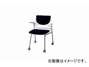 ナイキ/NAIKI 会議用チェアー 肘掛付 ブラック E275-2F-BK 585×575
