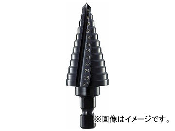 トラスコ中山/TRUSCO ステップドリル 2枚刃黒染め表面処理 6～27mm 段数12 NMS27(1749528) JAN：4989999557299