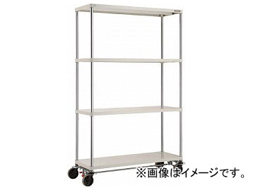 トラスコ中山 フェニックスラック 1200×450 U車輪4輪S付 W色 PER-6444