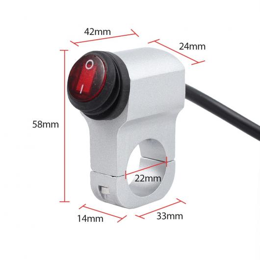 シルバー 12V 10A 22mm 防水オフスイッチ合金 オートバイ ハンドル