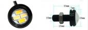 10ԡ 12V 4SMD 23mmǥ奢륫顼åХåΥۥ磻ȥ륢 LED ǥ˥󥰥饤 DRL 󥷥ʥ Sliver Shell, Black Shell AL-BB-1037 AL