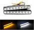2ԡ 10å155mm2  8 LED ۥ磻 DRL ǥ ˥󥰥饤 С󥫡ƥ DC12V 148LMǥ White And Amber 6000K AL-BB-1267 AL