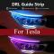 ѥ饤 2ԡ LED DRL ǥ˥󥰥饤 ե쥭֥ ɿ ȥå إåɥ饤 ۥ磻 󥫡  饤 12V Ŭ: ƥ/TESLA ǥ 3 ֥롼 ֥롼  30cm 11.8 AL-OO-1047 AL