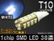 AP 1チップ SMD LEDバルブ ホワイト シングル球 T10 38連 AP-LED-5017