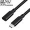 USB Type-C延長ケーブル ブラック 1m 100W シリコン素材 オス-メス PD急速充電対応 AP-UJ1030-BK-1M